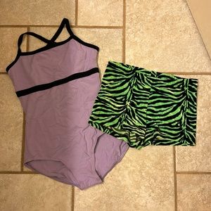 Little Stars dance wear leotard and booty shorts